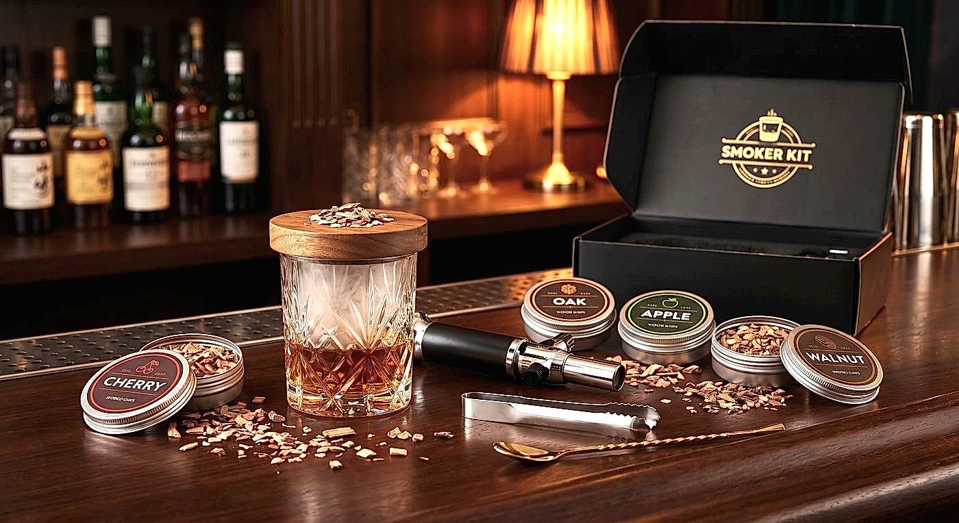 Fumoir à Cocktails Bois — Kit 4 Essences